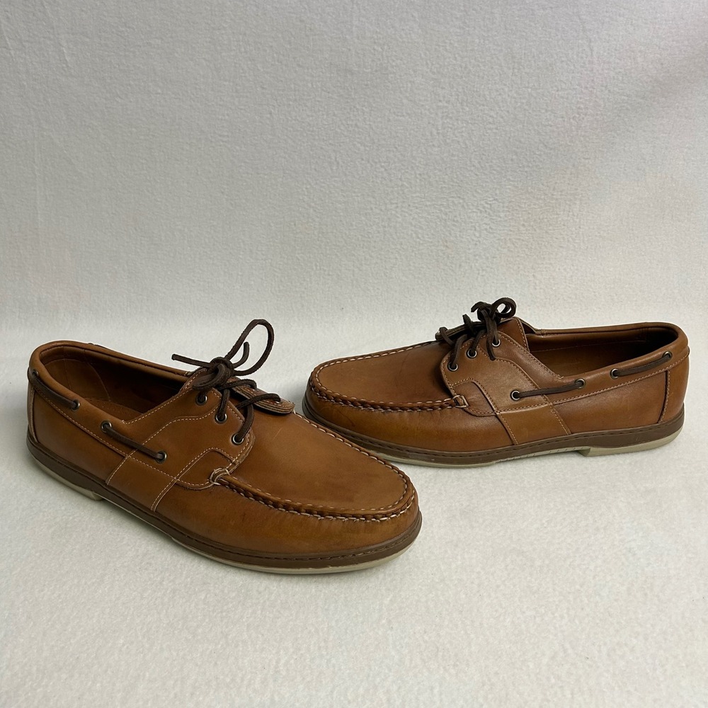 Allen Edmonds Eastport Nautical Coastal Mens 14 D Tan Leatherā Boat Shoes